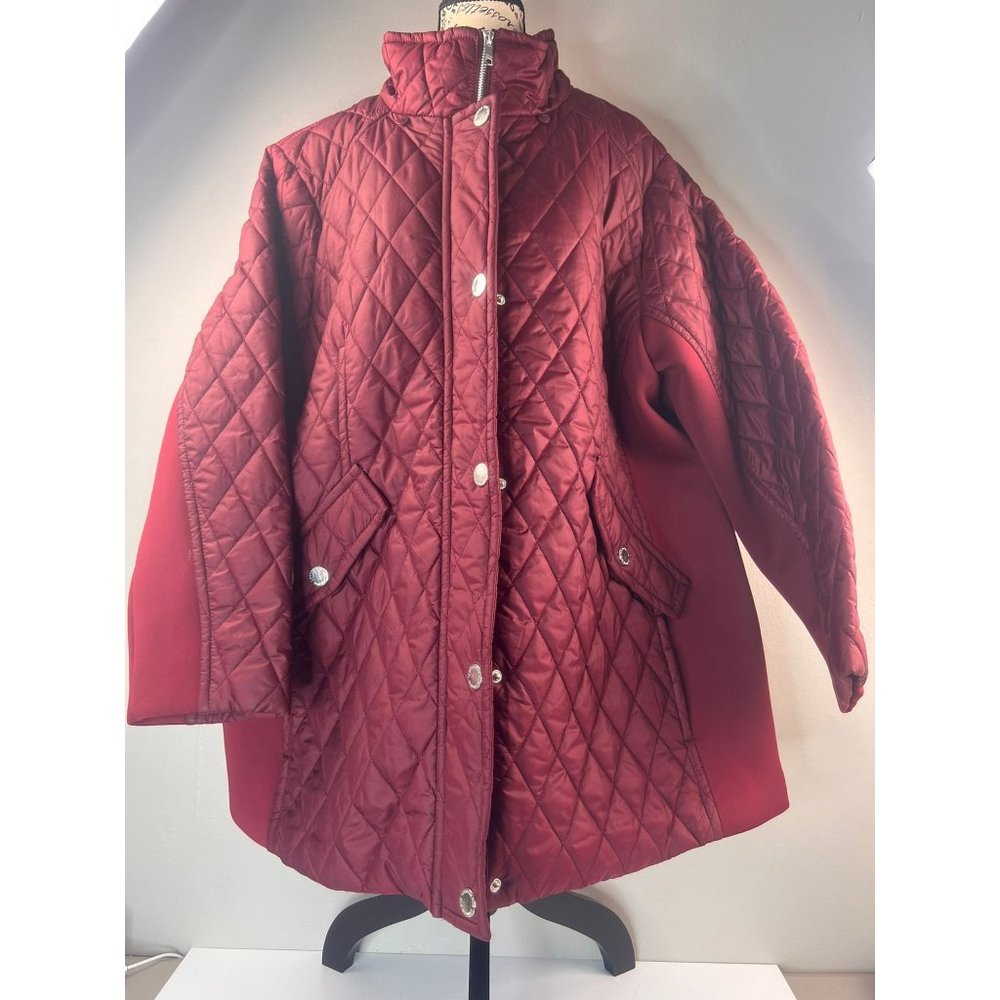 Women's Burgundy London Fog Insulated Coat 3X